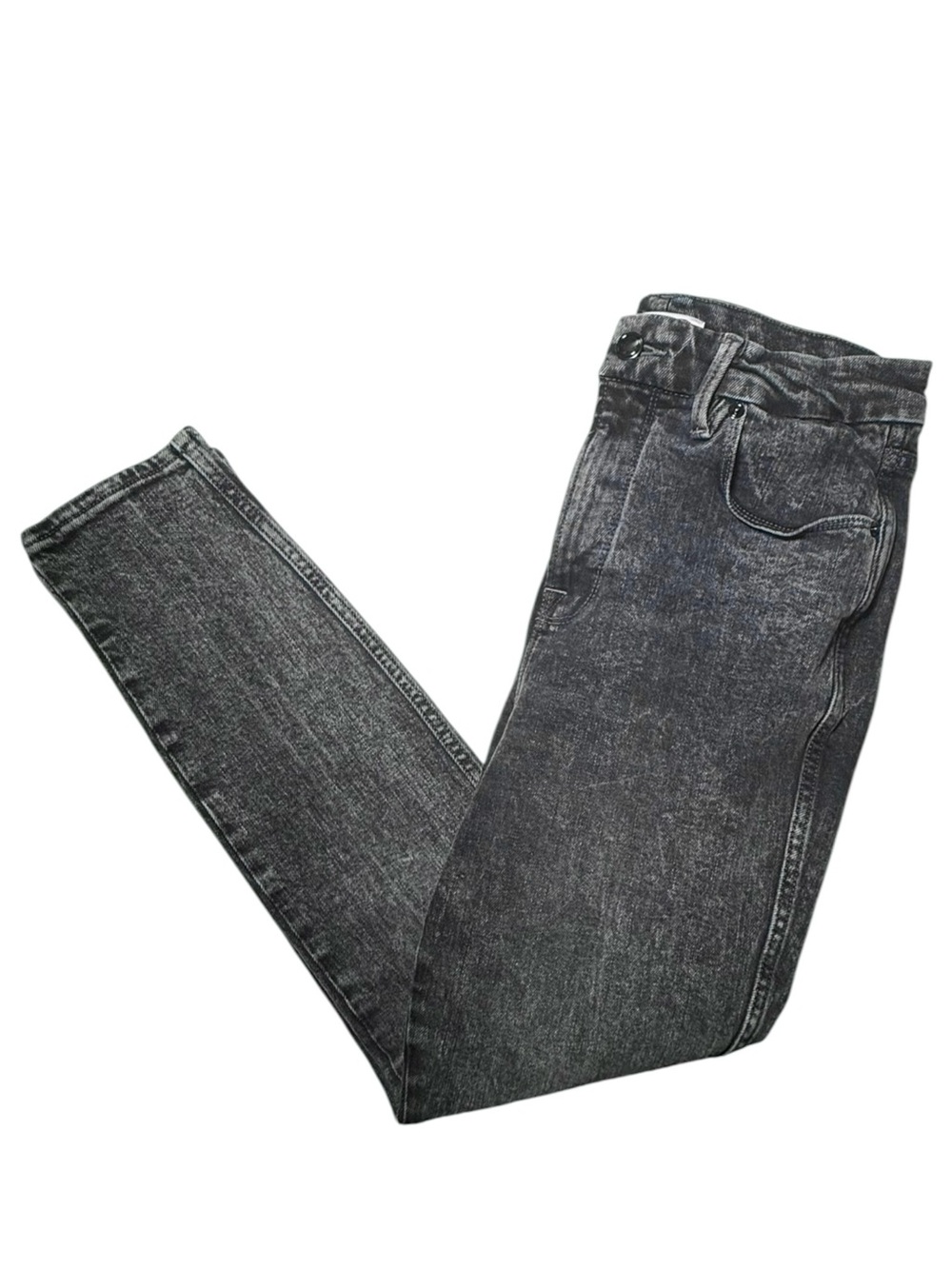 Good American High Rise Skinny Jeans Black Wash Size 29 Ankle Crop
